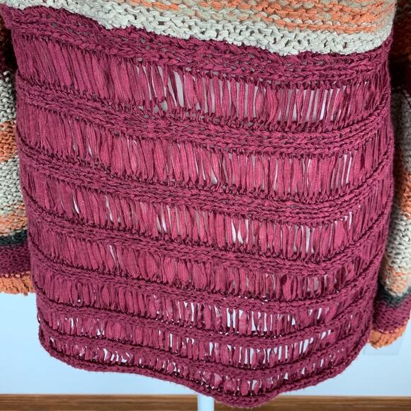 Ethyl M Long Sweater Cardigan Rust Orange burgundy - Picture 3 of 7